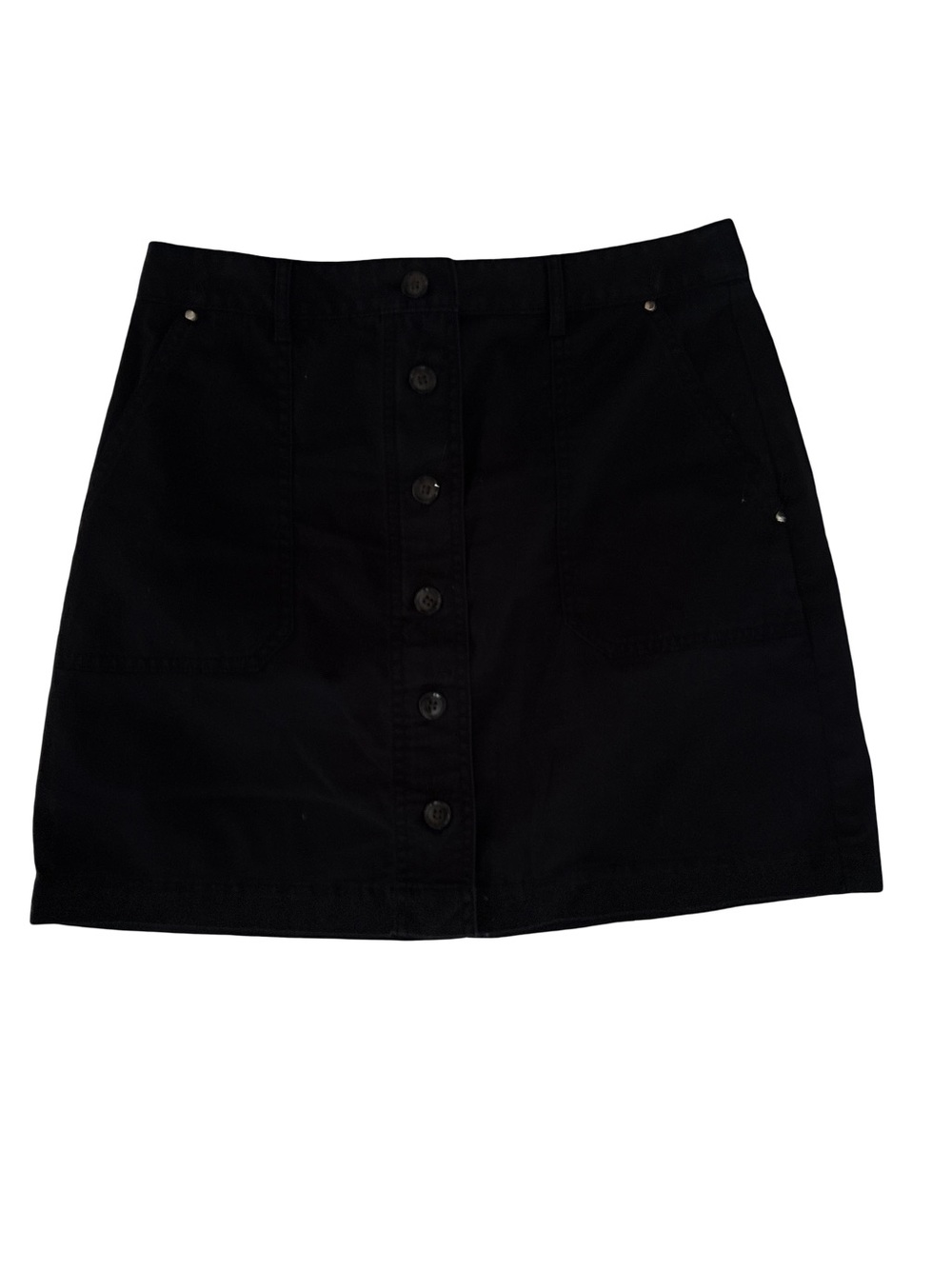 Banana Republic Black Button-Front Mini Skirt